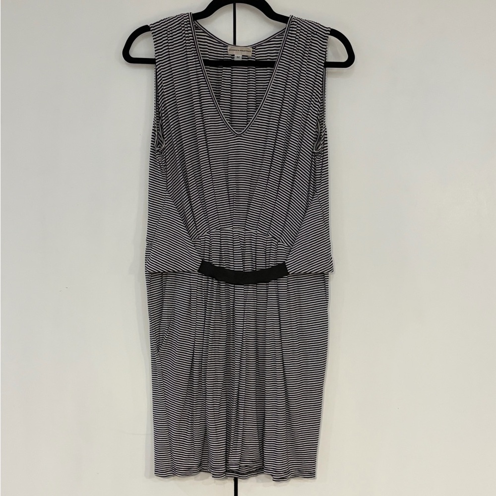 Brooklyn Industries Black and White Striped Midi Dress